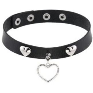 Vegan Leather Heart & Love Choker