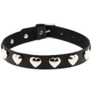 Vegan Leather Heart Rivet Choker