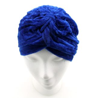 Velvet Turban Hat - Royal Blue 