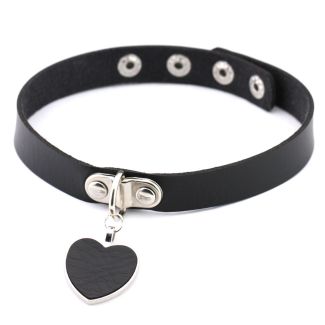 Wholesale Vegan Leather Choker With Heart Design