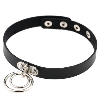 Wholesale Vegan Leather Choker With Double Ring