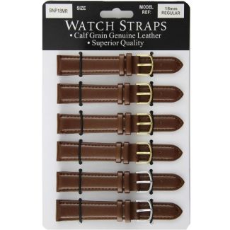 Calf Grain Padded Straps-Light Brown 18mm