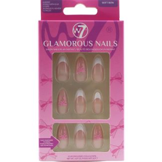 W7 Glamorous 24 Nails With Glue  - Soft Bow