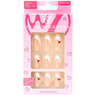 W7 Glamorous 24 Nails With Glue  - Sweet Heart 