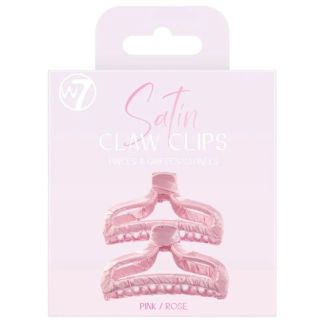 W7 Pink Satin Covered Hair Clamps - 9.5cm