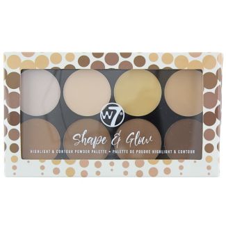 W7 Shape & Glow Highlight & Contour Powder Palette 