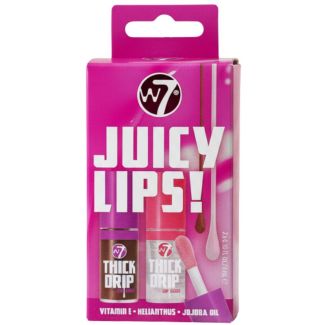 W7 Thick Drip 2pcs Lip Gloss Gift Set - Juicy Lips (Spotlight & In The Clear)