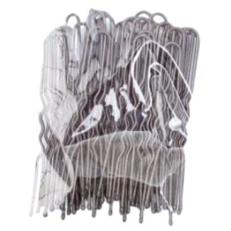 Waved Hair Grips - Brown (50mm)