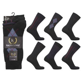 Men's Ralph Lewis Mixed Pattern Socks - Assorted Design 