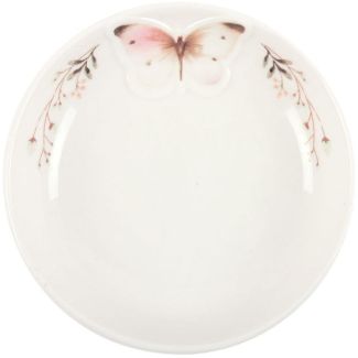 White Butterfly Ceramic Trinket Dish 3D Butterfly Design (10.5cm)