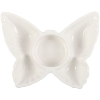 White Ceramic Butterfly Tealight Holder