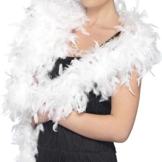 White Deluxe 80g Feather Boas - 180cm Long