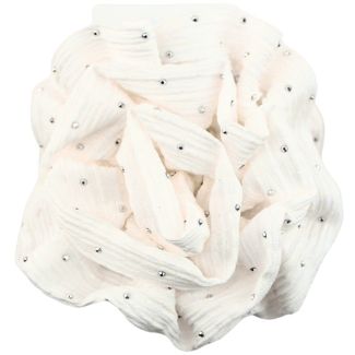 White Fabric Flower Hair Clamp - 8cm