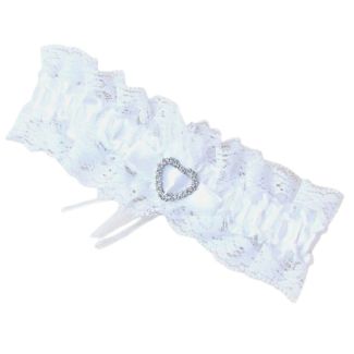 Wholesale White Ribbon Garter With Heart 