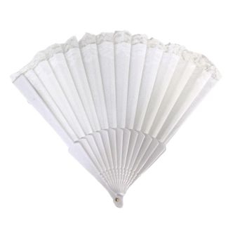 White Peacock Style Folding Hand Fans 