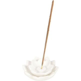 White Lotus Flower Ceramic Incense Stick Holder