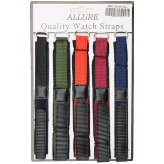 Allure Assorted Colours Velcro Watch Straps - 14mm