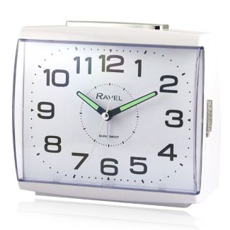 Wholesale Large Square Quartz Alarm Clock - White 