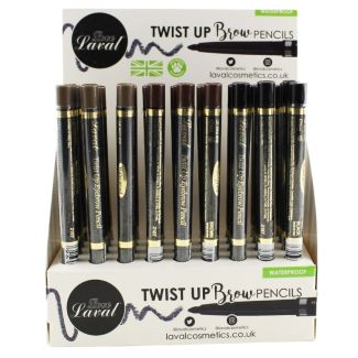 Wholesale Laval Waterproof Twist Up Eyebrow Pencil-Assorted Colours