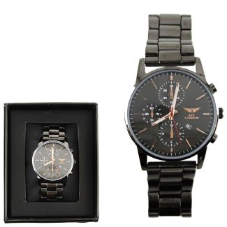 Wholesale Men's NY London Round Metal Bracelet Watch - Gun 