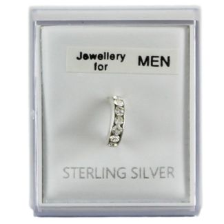 Wholesale Men's Sterling Silver Half Hoop Earring 8mm