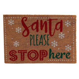 Wholesale Natural Santa Please Stop Here Doormat 