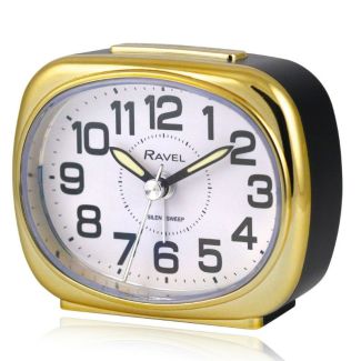 Wholesale Small Quartz Alarm Clock- Black/Gold 
