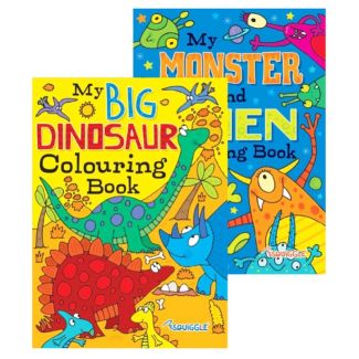 Squiggle Alien, Monster & Dinosaur Colouring Books - Assorted 
