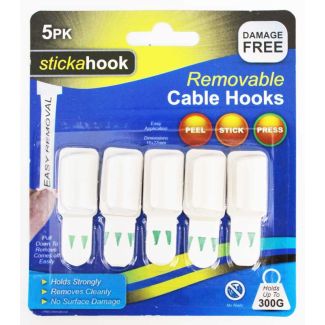 Stickahook Self Adhesive Removable Cable Hooks