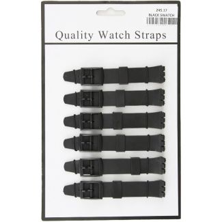 wholesale  Allure Rubber Watch Straps - Black - 17mm 