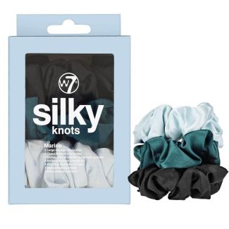 3pcs W7 Large Blue Mulberry Silk Hair Scrunchies - Assorted