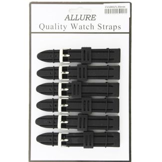 Wholesale Allure Divers Replacement Silicone Watch Straps-Black 20mm
