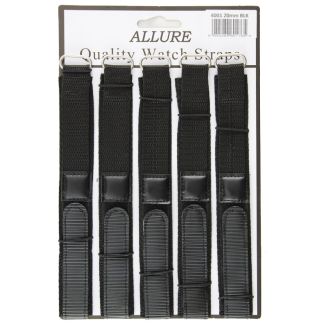 Wholesale Allure Black Velcro Watch Straps - 20mm