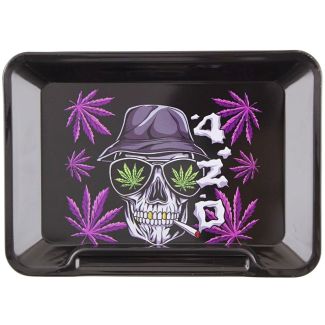 Wholesale Wise Skies R-Tray "Skull 420" - 20cm x 15cm