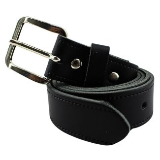 Wholesale Men's Leather Belts 1.25" Wide Black - Small 