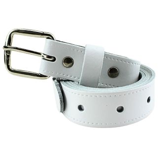 Men's Genuine Leather Belts 1" Wide - White (Large)