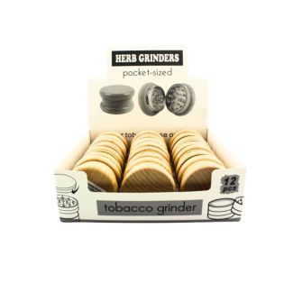 Wholesale 2-Part Pocket-sized Round Wooden Herb Handmuller 