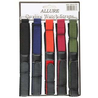 Allure Assorted Colours Velcro Watch Straps - 18mm