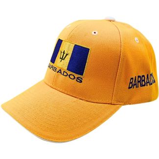 Wholesale 6 Panel Embroidered Baseball Cap Barbados - Yellow