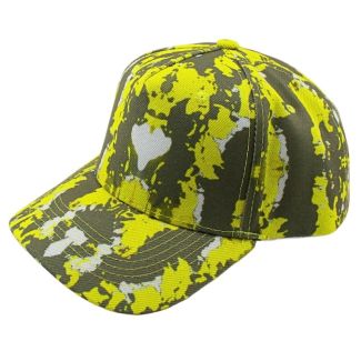 Wholesale Adults 6 Panel Tie-Dye Baseball Cap - Green & Yellow