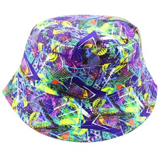 Adults Reversible Bucket Hat - Multi-Writing Design 