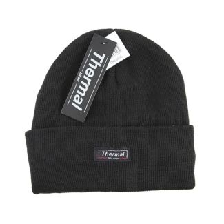 Adults Unisex Thermal Ski Hat - Black 