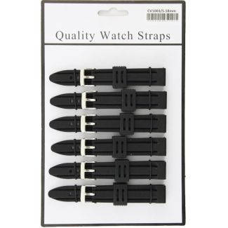 Wholesale Allure Divers Replacement Silicone Watch Straps-Black 18mm