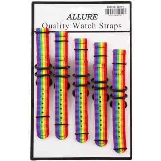 Wholesale Allure Rainbow Design Velcro Watch Straps - 18mm