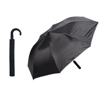 Wholesale Black Automatic Compact Umbrella With J Handle