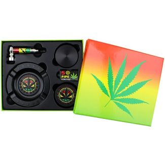Wholesale Black Rasta Leaf Design Gift Set - 4 pcs 