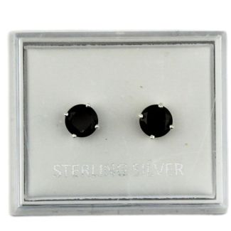 Wholesale Black Sterling Silver Round Stud 6 mm