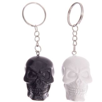 Wholesale Black & White Skull Keyring