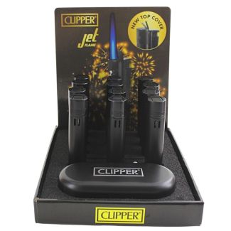 Wholesale Clipper Flint Reusable Lighters With Gift Case- Matt Black 