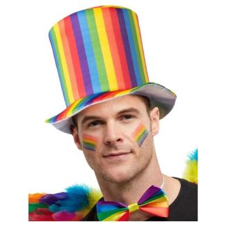 Wholesale Deluxe Pride Rainbow Stripe Top Hat